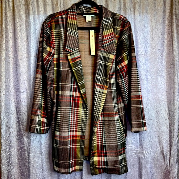 Love Nation Plaid Blazer size 3X - Picture 2 of 5